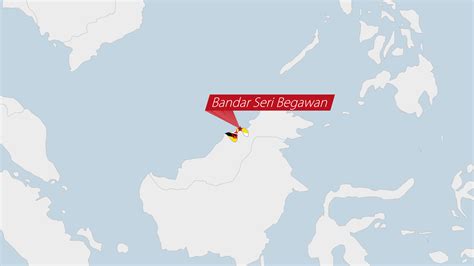 Brunei mapa destacado en Brunei bandera colores y alfiler de país ...