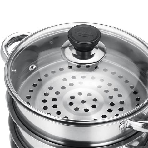 New 5 Sizes Steamer 5 Tier Steam Pot Stainless Steel Cookware Steaming ...