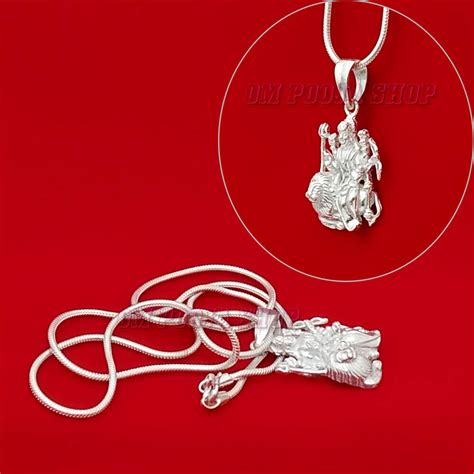 Maa Durga Pure Silver locket buy online @ Japan UAE UK USA