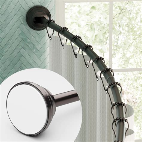 Amazon.com: Zenna Home TENSION Rustproof Curved Shower Curtain Rod, NO ...
