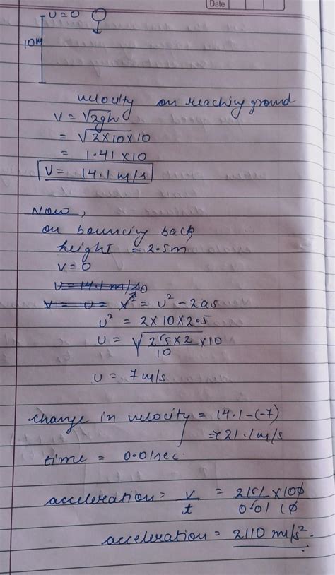 A ball is dropped on to the floor from a height of 10m it rebounds to a ...
