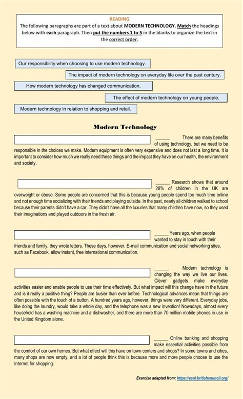 Modern Technology Worksheet 的图像结果