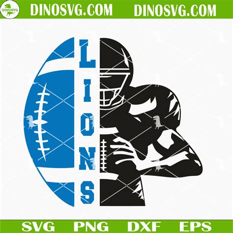 Detroit Lions Half Player SVG, Lions Football SVG, NFL Football Team ...