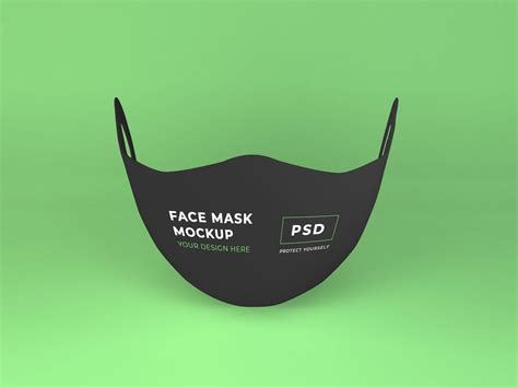 Realistic Face Mask Mockup Template