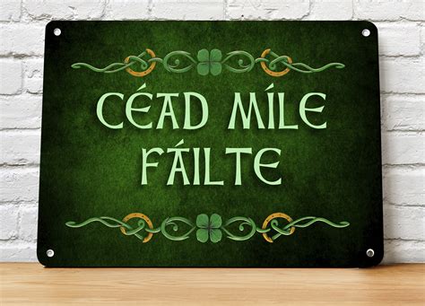 Céad Míle Fáilte Irish welcome Sign | St Patricks Day decor | Irish pub ...