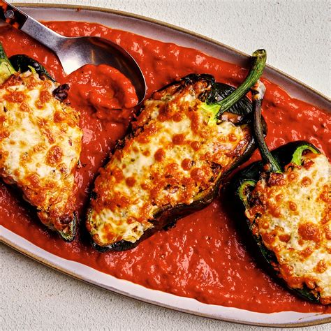 Stuffed Poblanos With Beans and Greens | Recipe | Stuffed peppers ...