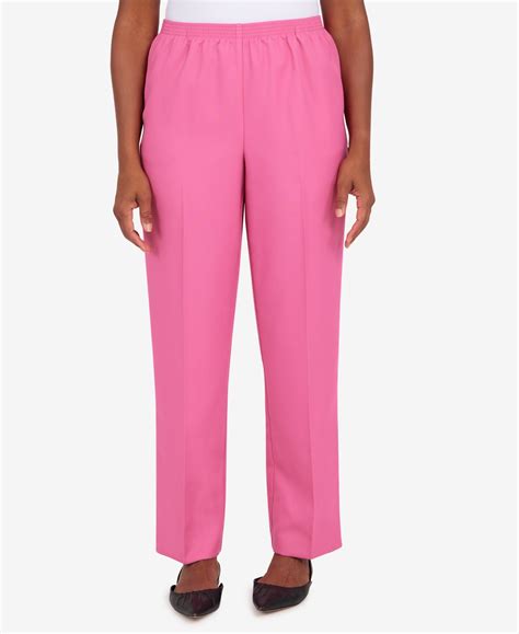 Alfred Dunner Petite Classic Fit Average Pull On Pants In Carnation ...
