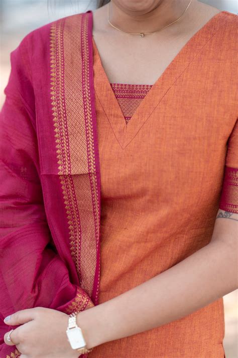 AL 355 kanchi cotton kurta set with duppatta ( with lining) – Anvi The ...