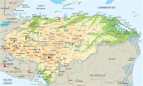 Map of Honduras Central America
