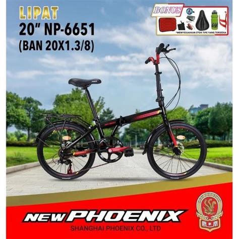 Jual Sepeda Lipat 20 New Phoenix NP 6651 Cakram Banyak Bonus Murah ...