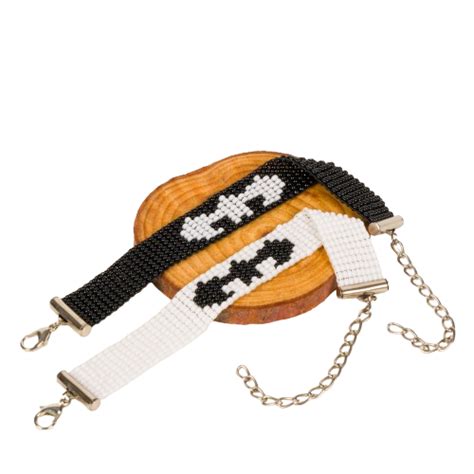 Batman and Catwoman Bead Loom Couple Bracelet- Black and White ...