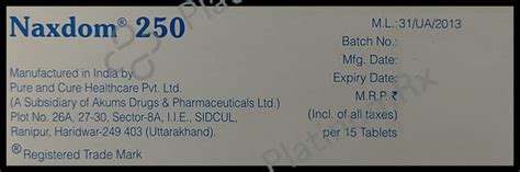 Naxdom 10/250mg Tablet 15s | Uses, Price & Substitutes