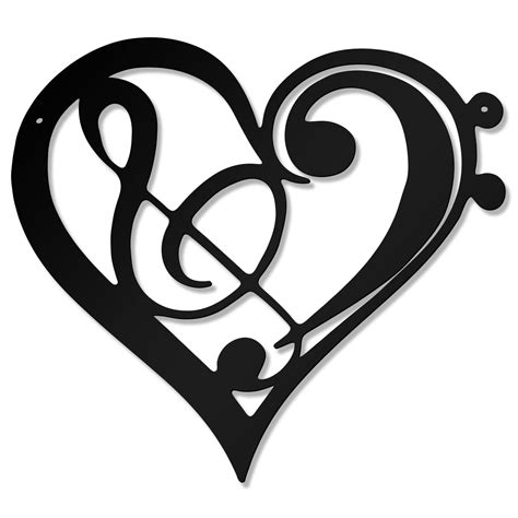 Buy Zhengmy Heart Metal Music Wall Decor Musical Notes Metal Wall Art ...