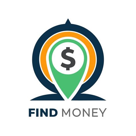 A colorful logo with a map and a pin that says find money | Premium AI ...