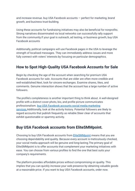 PPT - Buy USA Facebook Accounts — Top 5 Sites Ranked PowerPoint ...