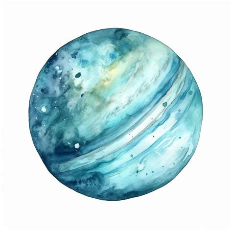 Premium Photo | A watercolor drawing of the planet Uranus