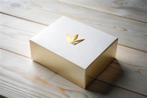 Golden box logo mockup | Premium AI-generated image