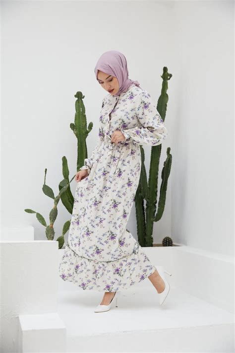 Mor Ankanoor Half Button Ruffled Gypsy Pattern Linen Dress - Nissra ...