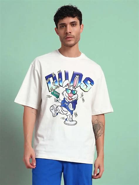 BUNNY BUGS OVERSIZED T-SHIRT OFF-WHITE | Buy Online at Wearduds India