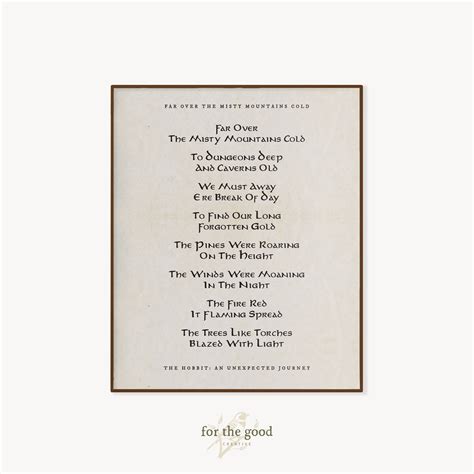 Misty Mountains Cold Lyrics