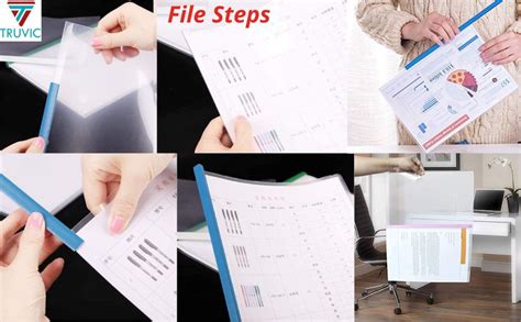 Truvic A4 Paper Report Sliding Bar Cover Strip File Folder(Set Of 15 ...
