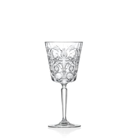 RCR (Made in Italy) Tattoo Crystal Wine Goblet Glasses, 290 ml, Set of