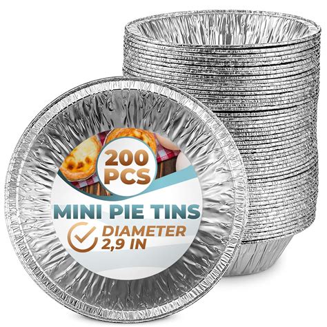Amazon.com: 200 Pcs Mini Pie Tins - 2.9 Inch Small Aluminum Pie Pans ...