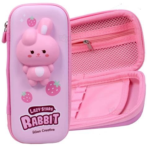 Soft Touch Pencil Case with Compartments - Kids Large Capacity School ...