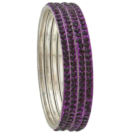 Sukriti Partywear Traditional Brass Purple Bangles for Women - Set of ...