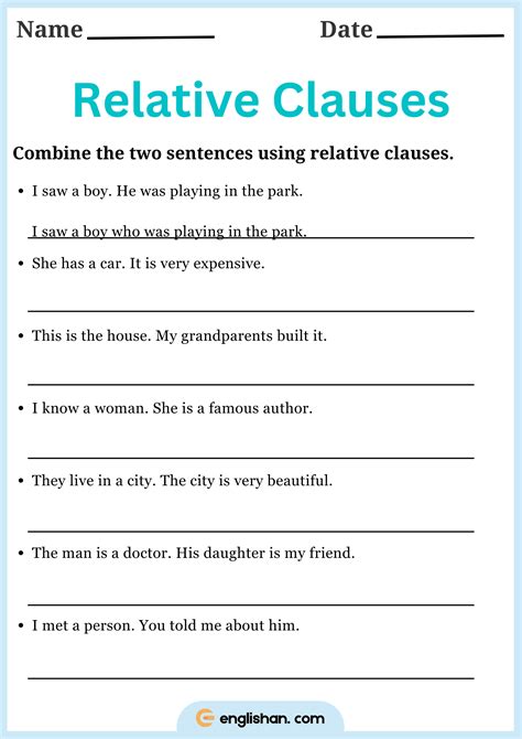 Relative Clause Examples 的图像结果