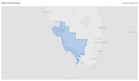 Image result for 239 Area Code Map