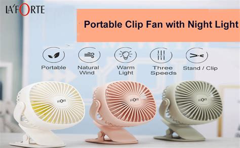 La Forte Rechargeable 2 Watts Portable USB/Battery Clip Fan Stand ...