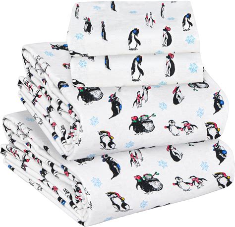 Amazon.com: Sleepdown 100% Cotton Flannel Sheets King Size - Super Soft ...