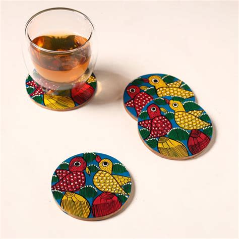 Wooden Coasters - Buy Handmade Wooden Table Coasters Set Online | iTokri