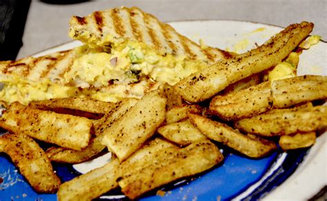 Vegan gluten free chickpea tuna melt. Garlic black peppered air fried ...