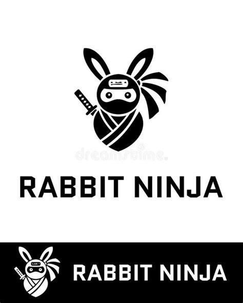 Creative Ninja Rabbit Logo Featuring a Cute Cartoon Bunny in Ninja ...