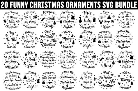 Funny Christmas Ornaments SVG Bundle Graphic by Craft Sublimation ...