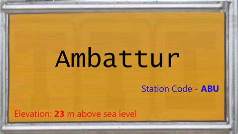 ABU / Ambattur Railway Station | Train Arrival / Departure Timings at ...