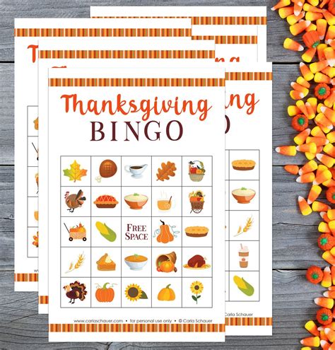 Free Printable Thanksgiving Bingo Cards for All Ages - Carla Schauer Designs
