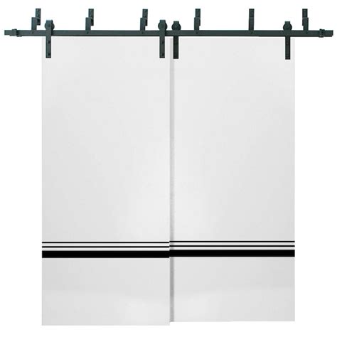 SARTODOORS Interior Barn Bypass Doors - Planum 0012 White Silk -36 x 80 ...