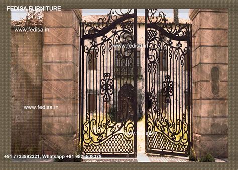 Gate Colour Modern Metal And Wood Fence Laser Cutting Compound Gate ...