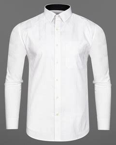 french crown Men Solid Casual White Shirt - Buy french crown Men Solid ...