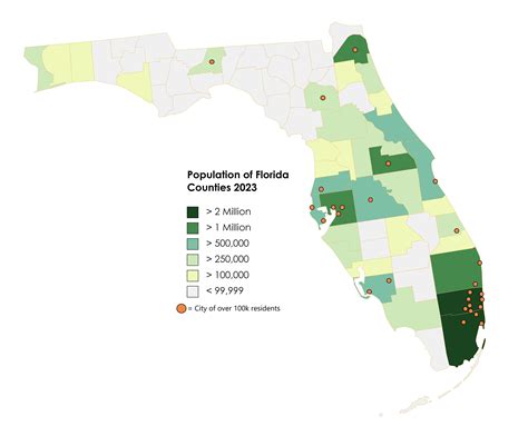 Population Density Map Florida 2021 Population Density By County