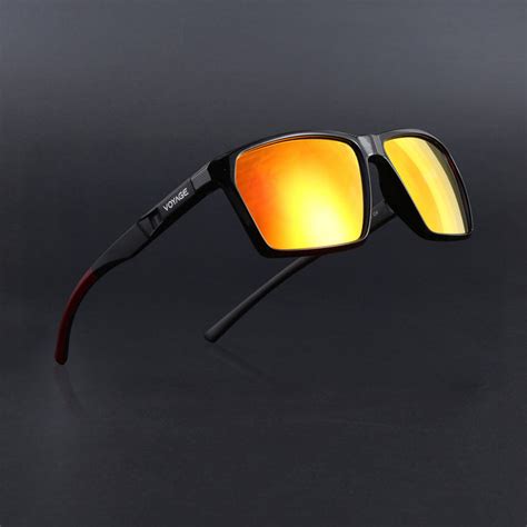 Wayfarer Polarized Sunglasses Orange Lens | Shine Black Frame - PMG677