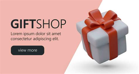 Horizontal promotion banner with 3d big beautiful present box. Web page ...