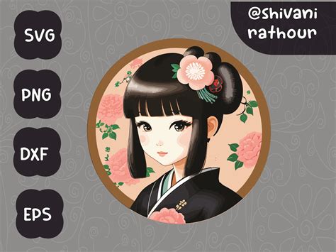 Cute Japanese Girl Illustration Graphic by shivani rathour · Creative Fabrica