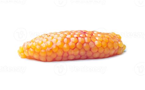 Fresh orange caviar fish roe or sea fish roe isolated with clipping ...