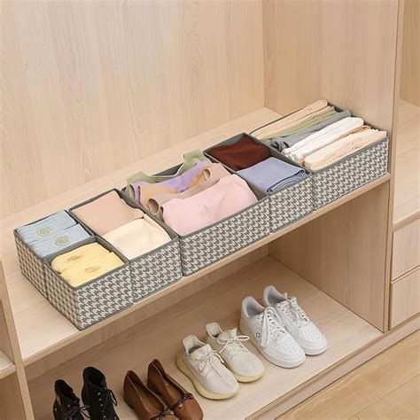 Foldable Cloth Storage Box Closet Dresser Drawer Organizer Set of 6 ...