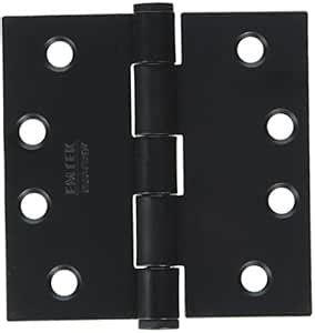 4" X 4" Heavy Duty Black Powder Coated Steel Hinge Pair - Button Tip ...