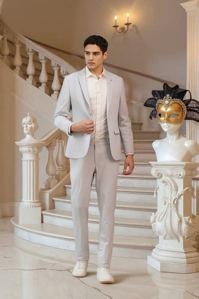Buy Men Grey Solid Casual Two Piece Suit Online - 39948491 | Louis Philippe